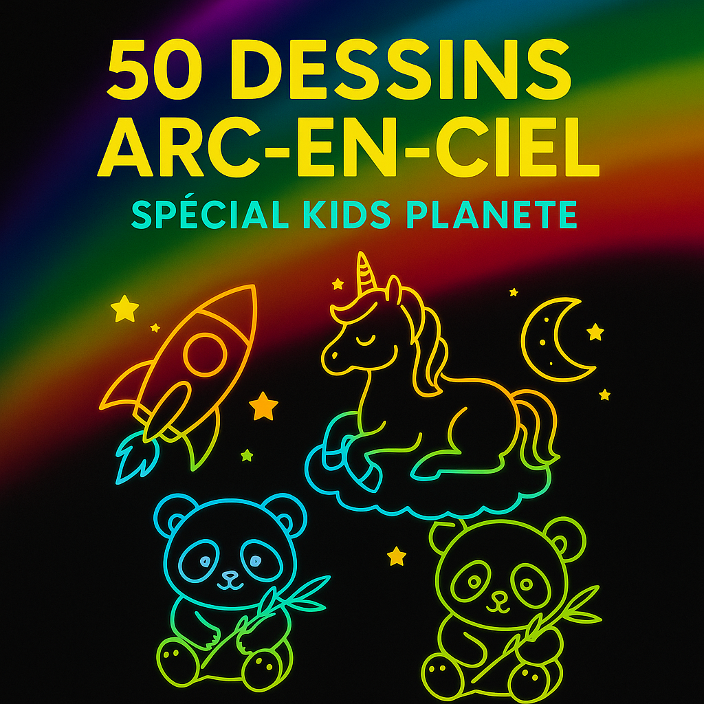 E-book 50 Dessins Arc-en-Ciel – Spécial Tablette Kids Planete